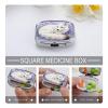 Arctic Fox in Violets Pill Organizer with Mirror 2 Compartments Waterproof Pill Case for Purse Pocket Non-Slip Grip Travel Medicine Organizer Container Box for Vitamin Fish Oil Supplement view 4