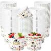 Nuanchu 100 Pack 9 oz Wildflower Graduation Ice Cream Cups 2026 Congrats Grad Disposable Paper Cups for Dessert Treat Bowls for Snacks Soup Hot Cold Food Congrats Grad Class of 2026 Decorations view 1