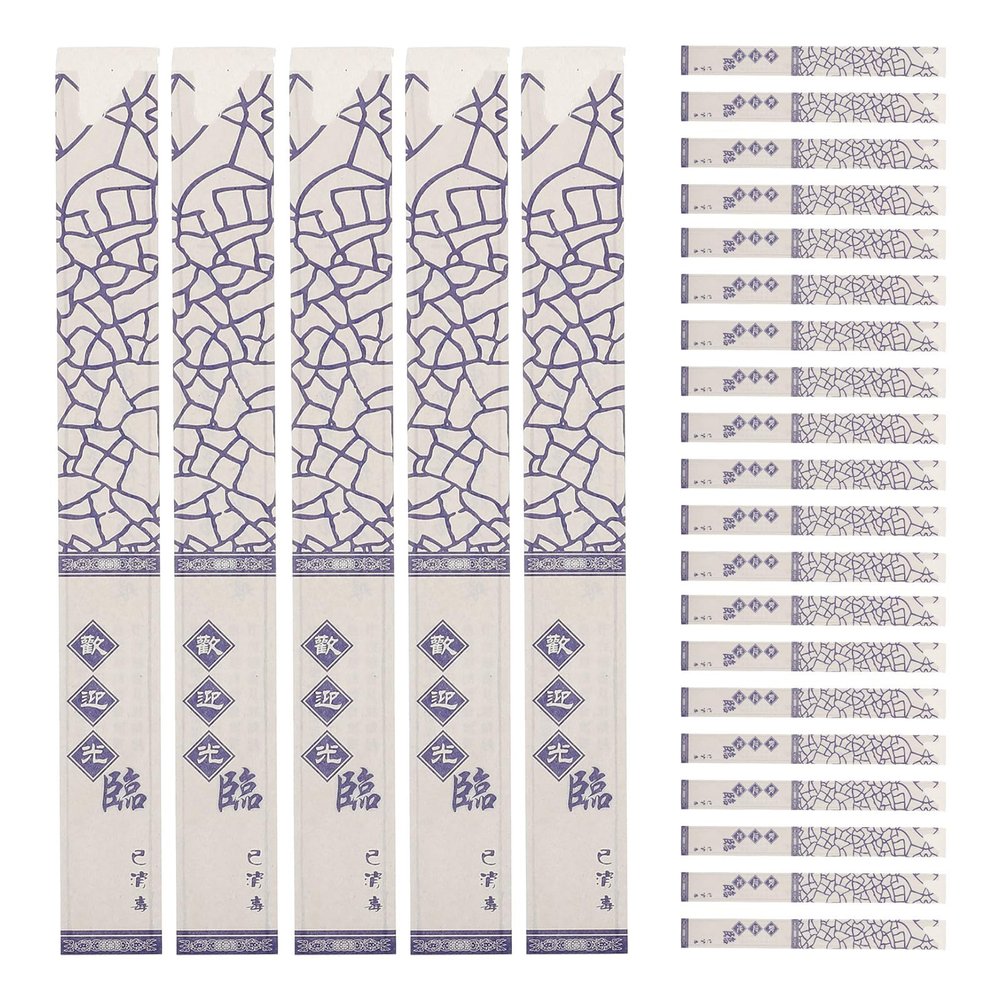 COLLBATH 1000Pcs Chinese Style Paper Chopsticks Sleeve - Disposable Chopstick Packaging Sleeves - Kraft Paper Cutlery Holder Bag for Sushi Outdoor Picnics Takeout