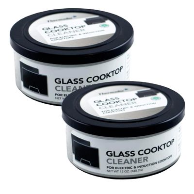 US-based supplier OEM 12010031 Glass Cooktop Cleaner fits for Electric & Induction Bosch Thermador Cooktops Cooktop Cleaning Cream Removes Grease, Burnt-On Residue & Stains (2, 12 ounce)