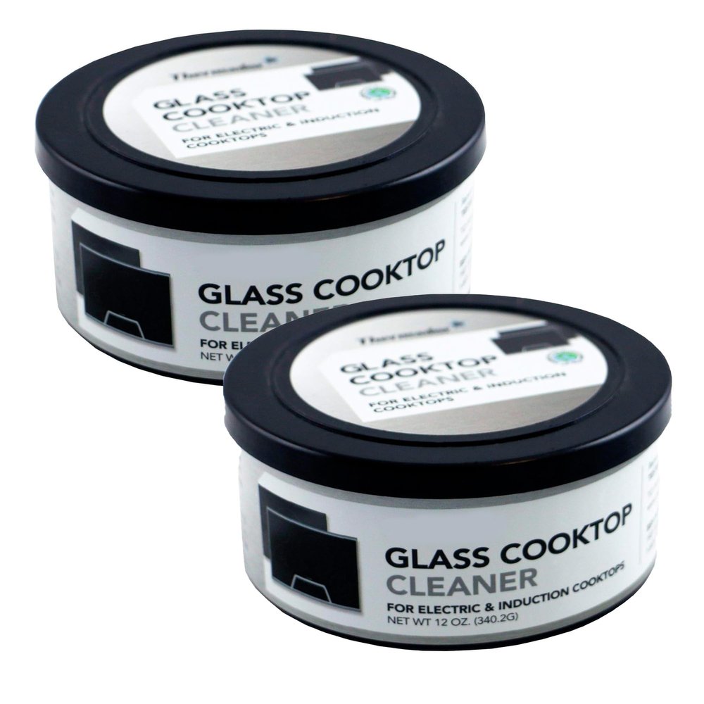 US-based supplier OEM 12010031 Glass Cooktop Cleaner fits for Electric & Induction Bosch Thermador Cooktops Cooktop Cleaning Cream Removes Grease, Burnt-On Residue & Stains (2, 12 ounce)