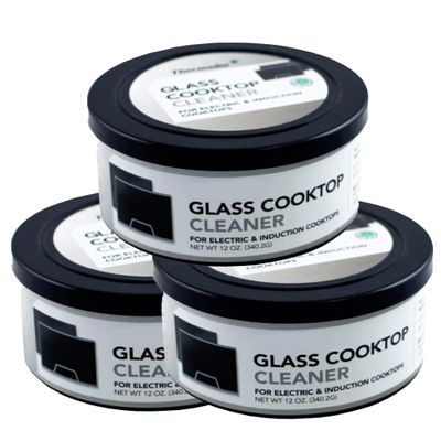 US-based supplier OEM 12010031 Glass Cooktop Cleaner fits for Electric & Induction Bosch Thermador Cooktops Cooktop Cleaning Cream Removes Grease, Burnt-On Residue & Stains (3, 12 ounce)