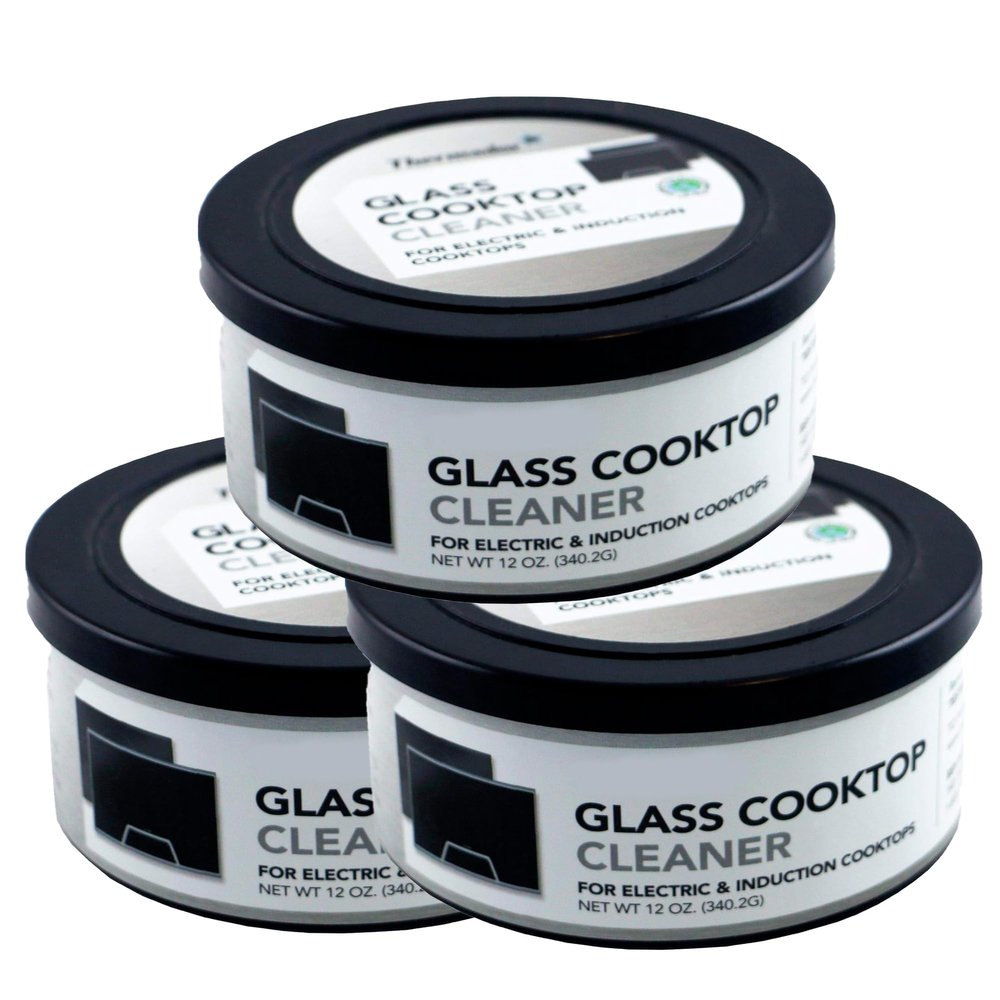 US-based supplier OEM 12010031 Glass Cooktop Cleaner fits for Electric & Induction Bosch Thermador Cooktops Cooktop Cleaning Cream Removes Grease, Burnt-On Residue & Stains (3, 12 ounce)