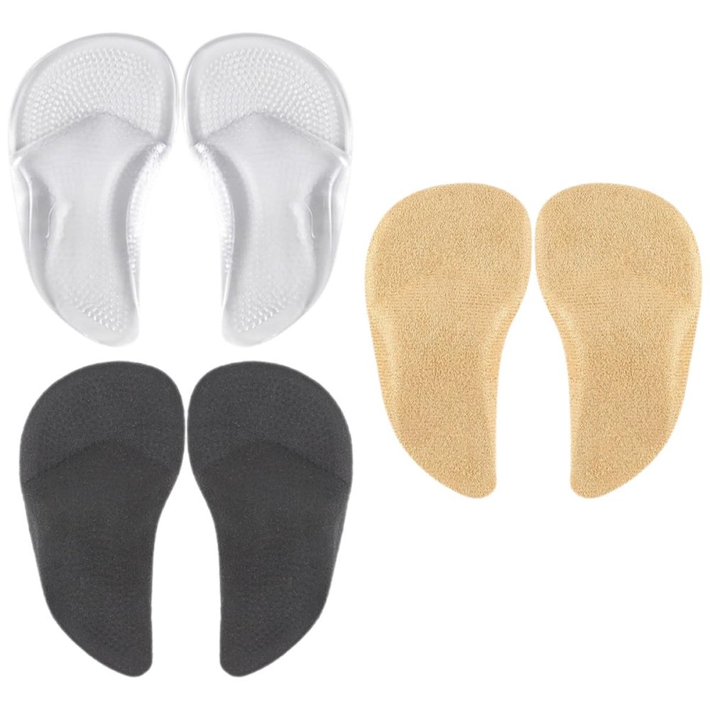 EXHUMKY 3 Pairs Forefoot Pads Cushions Nonslip Metatarsal Support Insoles Washable for Women High Heels Ball of Foot Comfort Inserts