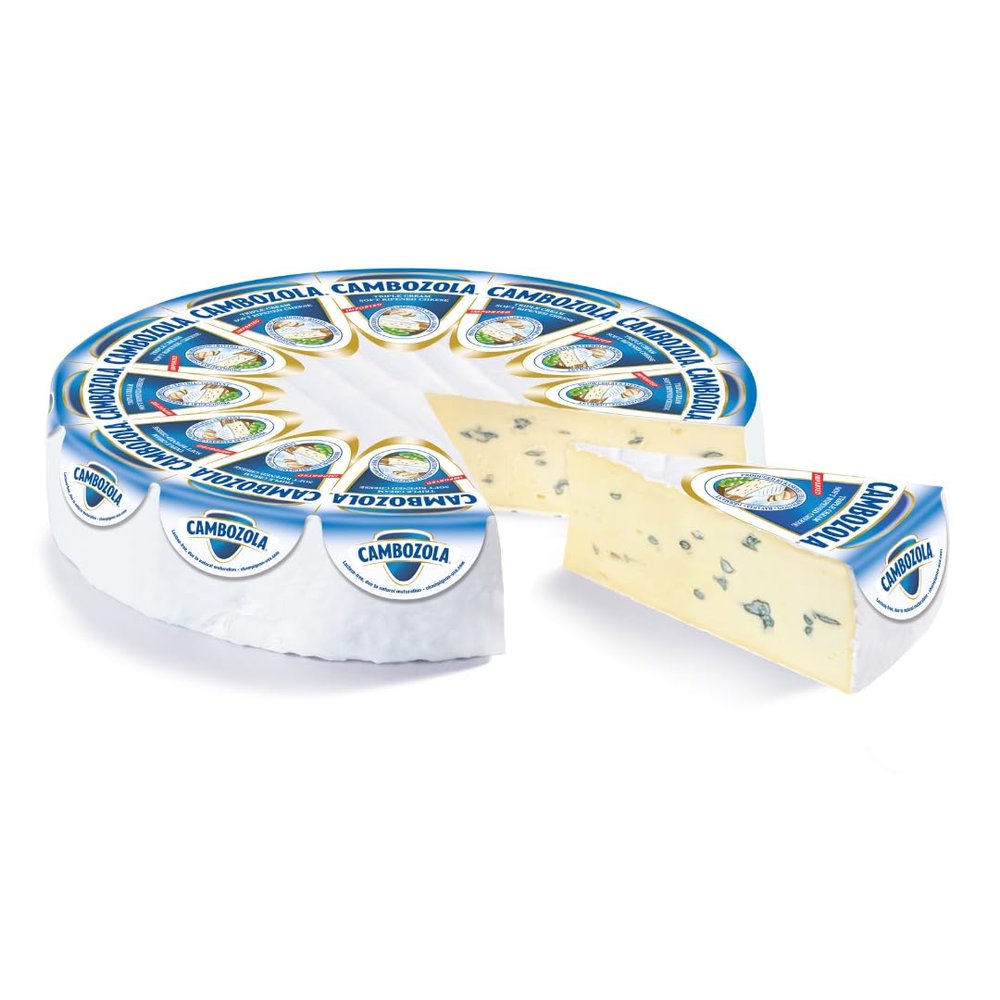 Cambozola Classic Blue Cheese Wheel 5 lbs | Creamy Triple-Cream Soft-Ripened Cheese | Gourmet German "Blue Brie" | Lactose-Free, Gluten-Free & Vegetarian-Friendly | Perfect for Charcuterie & Entertaining