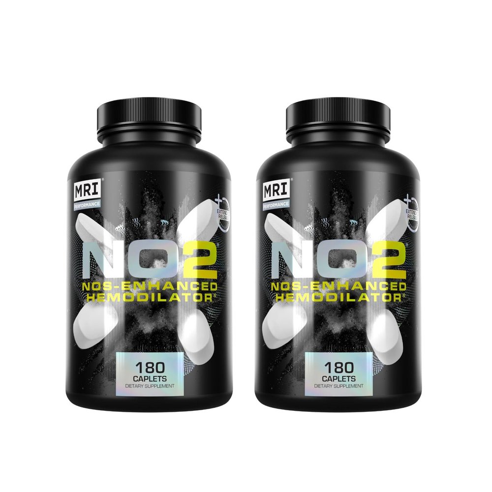 MRI Performance NO2 Nitric Oxide Booster, Original Formula with 3,000mg L-Arginine & AAKG, Supports Nitric Oxide Production, Healthy Blood Pressure & Heart Health (180 Caplets, 2 Pack)