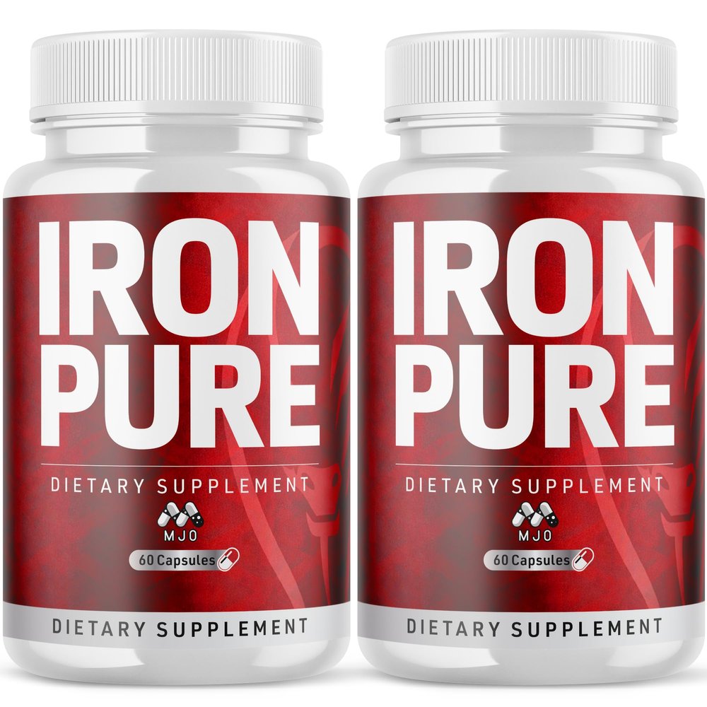 (2 Pack) Iron Pure Capsules, Official IronPure Pills with All Natural Ingredients, Advanced Iron Pure Overall Health & Wellness Supplements, Natural Max Strength Healthy Vitamin Formula (120 Capsules)