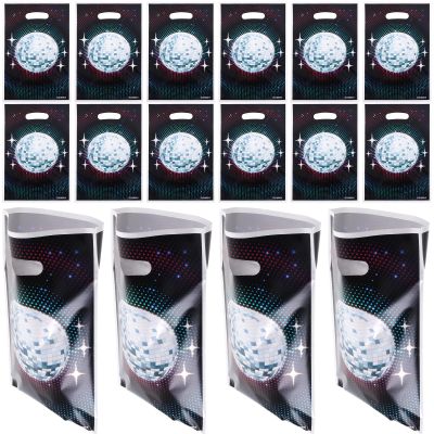 HIAKDOFT Retro Disco Ball Bags 50pcs Multipurpose Handled Party Favor Pouches Candy Tote Bags for 70s Theme Party Supplies