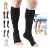 Truform 20-30 mmHg Compression Stockings for Men and Women, Knee High Length, Open Toe, Black, 2X-Large view 1