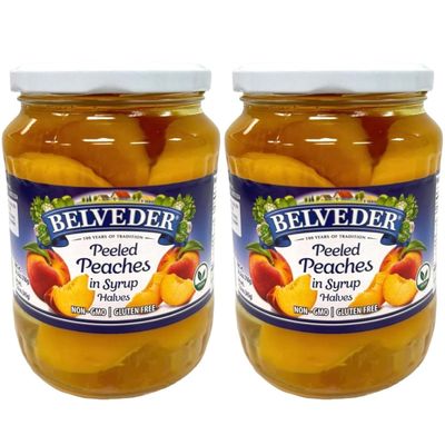 Belveder Canned Fruits (2 - PACK, Peeled Peach Halves)