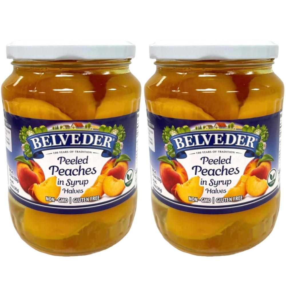 Belveder Canned Fruits (2 - PACK, Peeled Peach Halves)