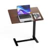 Mobile Standing Desk Adjustable Overbed Table, Pneumatic Height Adjustable Rolling Laptop Desk with Hidden Wheels, 0-180Tilt Top Rolling Computer Cart Foldable for Home Office, Craft & Study, Brown view 1