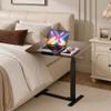 Mobile Standing Desk Adjustable Overbed Table, Pneumatic Height Adjustable Rolling Laptop Desk with Hidden Wheels, 0-180Tilt Top Rolling Computer Cart Foldable for Home Office, Craft & Study, Brown view 4