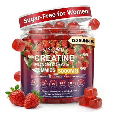 Slsomu Creatine for Women & Men, Creatine Monohydrate Gummies, 0 Sugar