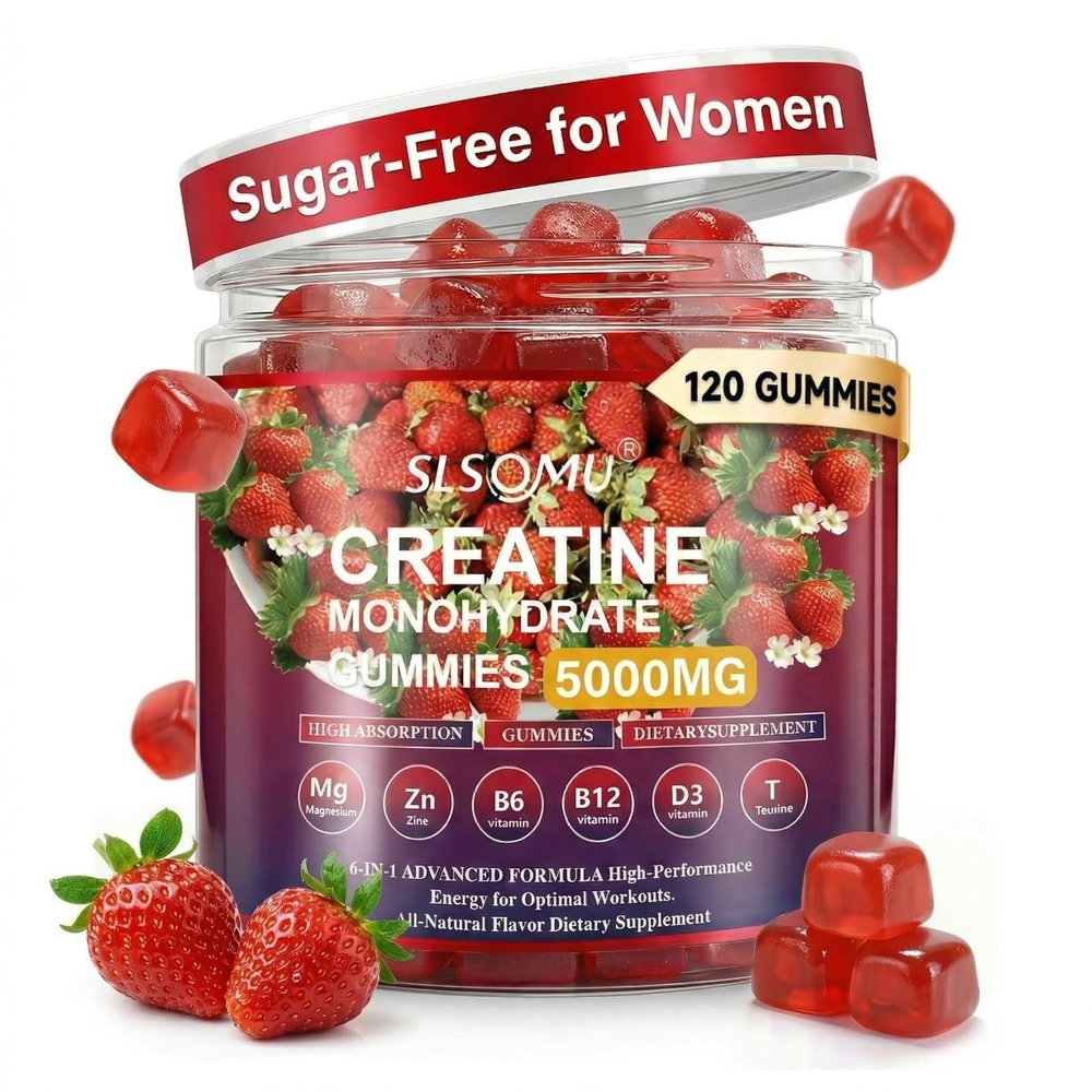 Slsomu Creatine for Women & Men, Creatine Monohydrate Gummies, 0 Sugar