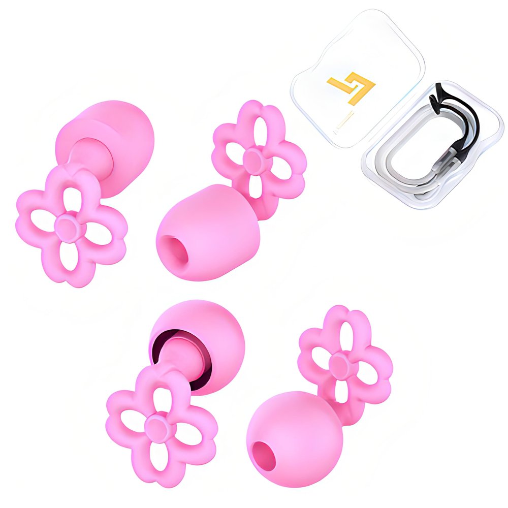 Noise Cancelling Ear Plugs for Noise Reduction and Hearing Protection, Reusable Earplugs for Sleeping, Work, Travel, Concert, Study and Relaxation (Pink)