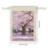 Cherry Blossom 8 Pieces Cotton Drawstring Bags 5 X 7 Inch Reusable Wrapping Muslin Bag Lightweight Linen Sachet Bag Storage Pouches for Party Wedding Gift Jewelry view 2