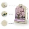 Cherry Blossom 8 Pieces Cotton Drawstring Bags 5 X 7 Inch Reusable Wrapping Muslin Bag Lightweight Linen Sachet Bag Storage Pouches for Party Wedding Gift Jewelry view 3