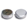 Big Fish and Small Fish Round Metal Pill Organizer 3 Compartment Travel Pill Case with Mirror Waterproof & Leak-Proof for Daily Meds Vitamins Supplements Fits in Purse Pocket Bag view 3