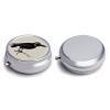Aesthetic Raven Round Metal Pill Organizer 3 Compartment Travel Pill Case with Mirror Waterproof & Leak-Proof for Daily Meds Vitamins Supplements Fits in Purse Pocket Bag view 3