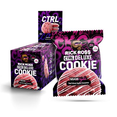 Protein Cookie - Miami Nights Red Velvet Apple Cinnamon Flavor 15g Protein with Collagen Soft-Baked High Protein Snack Individually Wrapped 12 Pack