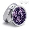 Cartoon Cute Elephant Round Metal Pill Organizer 3 Compartment Travel Pill Case with Mirror Waterproof & Leak-Proof for Daily Meds Vitamins Supplements Fits in Purse Pocket Bag view 2
