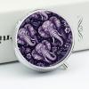 Cartoon Cute Elephant Round Metal Pill Organizer 3 Compartment Travel Pill Case with Mirror Waterproof & Leak-Proof for Daily Meds Vitamins Supplements Fits in Purse Pocket Bag view 4