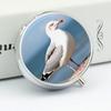 Cute Seagull Pill Case with 3 Compartments - Portable Travel Pill Organizer for Purse, Easy-Open Button Design, Small Round Pillbox Vitamin Holder Organizer for Women Men view 4