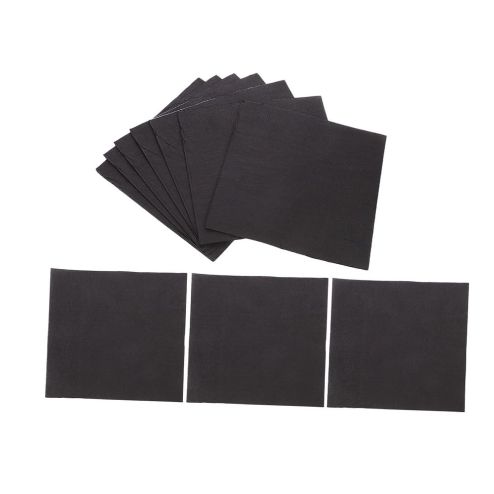 NIYANGLE Black 25pcs Disposable Paper Lunch Napkins 15.74 Inches for Birthday Wedding Party Events, Multipurpose Dinner Cocktail Beverage Napkins
