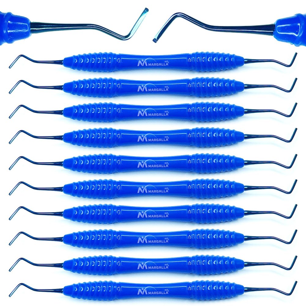 10 pcs Dental Enamel Hatchet 8/9 Double Ended Restorative Instrument with Silicone Handle