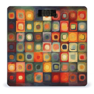 Abstract Art Squares Smart Scale for Body Weight Accurate Bathroom Scale with LED Display Digital Weight Scales Weighing Machine High Precision Scales for Bath Home