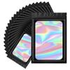 ANZNKU 100PCS Holographic Bags Black Mylar Bags Resealable 5.5x7.8, Smell Proof Packaging Bag Snack Pouches Goodie Baggies for Candy Jewelry Graduation Party Favors, Small Gift Bag for Small Business view 1