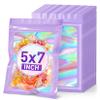 ANZNKU 100PCS Holographic Bags 5x7 Mylar Bags Resealable, Purple Smell Proof Packaging Bag Snack Pouches Goodie Baggies for Candy Jewelry Graduation Party Favors, Small Gift Bag for Small Business view 1