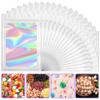 ANZNKU Holographic Bags White Large Mylar Bags Resealable 50PCS, 6.3x9.4 Smell Proof Packaging Bag Snack Pouches Goodie Baggies for Candy Jewelry Graduation Party Favors Gifts, Bag for Small Business view 1