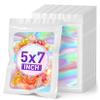 ANZNKU Holographic Bags 5x7 White Mylar Bags Resealable 50PCS, Smell Proof Packaging Bag Snack Pouches Goodie Baggies for Candy Jewelry Graduation Party Favors, Small Gift Bag for Small Business view 1
