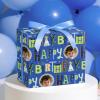 LeZakaa Custom Photo Wrapping Paper for Kids Boys 58 23 in, Personalized Blue Happy Birthday Cute Text Gift Wrap with Photo for Kids Boys Girls Party Gifts view 2