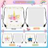 Yiyiring 24 Pcs Unicorn Gift Drawstring Bags, 12 x 10'' Waterproof Party Favors Bags Unicorns Gift Bag for Kids Baby Shower Beach Travel Birthday Party Favors Supplies(Unicorn) view 2