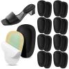 Cuffbow 8 Pairs Pigskin Heel Cushions Cups Adhesive Heel Padding Inserts Lift Inserts Support Insoles for Women High Heels Sandals Flats Plantar Fasciitis Relief Pain(Black) view 1