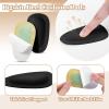Cuffbow 8 Pairs Pigskin Heel Cushions Cups Adhesive Heel Padding Inserts Lift Inserts Support Insoles for Women High Heels Sandals Flats Plantar Fasciitis Relief Pain(Black) view 2