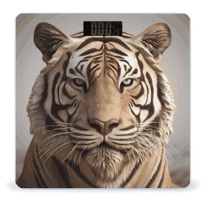 3D Tiger Head Smart Scale for Body Weight Accurate Bathroom Scale with LED Display Digital Weight Scales Weighing Machine High Precision Scales for Bath Home