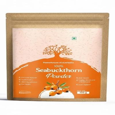 100% Seabuckthorn Powder, Natural Nutrient-Rich Superfood with Vitamins and Minerals, 100g