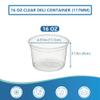 APSIC 16oz 500 Pack Clear PP Plastic Round Deli Food Containers, BPA-Free Disposable Cups for Hot and Cold Food and Desserts, Freezer Safe Stackable, Lids Sold Separately view 2