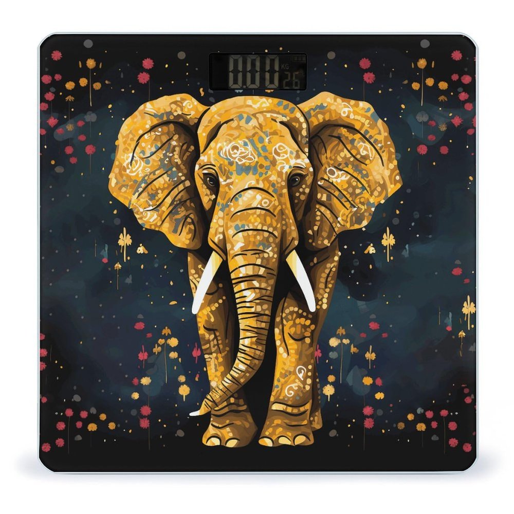 Abstract Elephant Smart Scale for Body Weight Accurate Bathroom Scale with LED Display Digital Weight Scales Weighing Machine High Precision Scales for Bath Home
