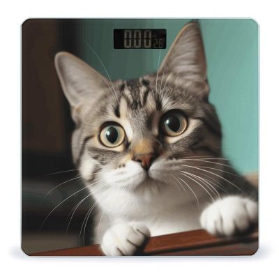A Curious Cat Smart Scale for Body Weight Accurate Bathroom Scale with LED Display Digital Weight Scales Weighing Machine High Precision Scales for Bath Home