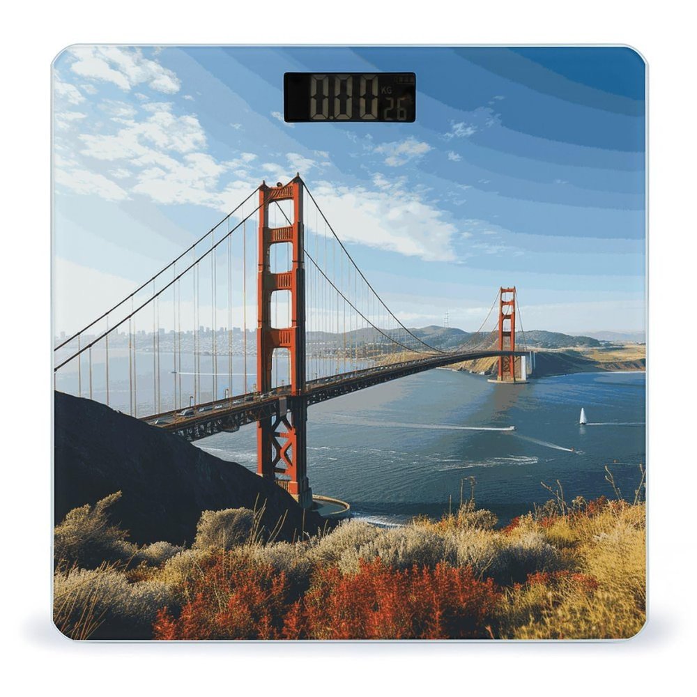 San Francisco Golden Gate Bridge Smart Scale for Body Weight Accurate Bathroom Scale with LED Display Digital Weight Scales Weighing Machine High Precision Scales for Bath Home