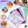 ANZNKU 300 Pack White Holographic Mylar Bags with Clear Window, 3x4 In Smell Proof Packaging Bags for Small Business, Resealable Small Foil Zipper Pouch for Candy Jewelry Goodie Gift & Party Favors view 3