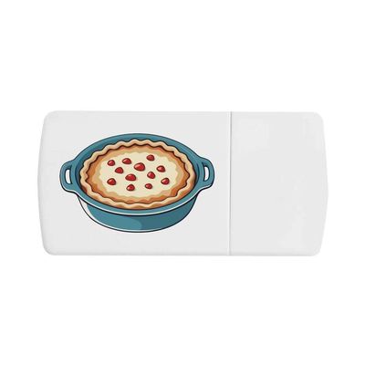 Azeeda 'Strawberry Pie in Dish' Pill Box with Tablet Splitter (PI00041597)