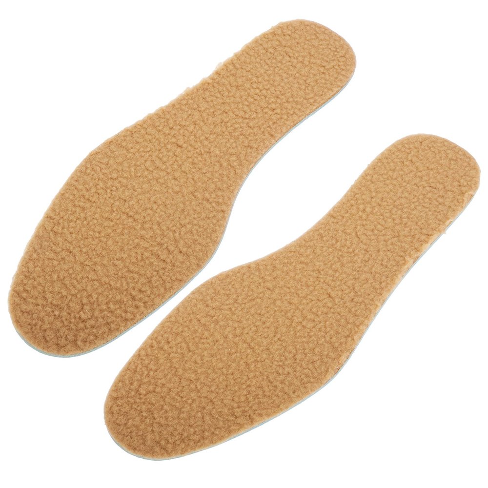 NOLITOY Warm Shoe Insoles Unisex Warmers with Wool-Like Fabric, Thin Breathable Non-Slip Shoe Pads Inserts for Men Women Size 43-44, Comfortable Winter Footwear Liners