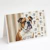 Caroline's Treasures Brindle and White English Bulldog Coffee Bar Greeting Cards Pack of 8 Blank Cards with Envelopes Whimsical A7 Size 5x7 view 1