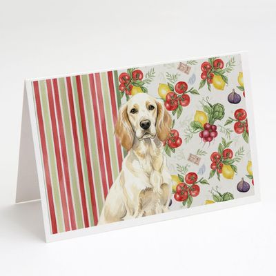 Caroline's Treasures Lemon Belton English Setter Vegetables Greeting Cards Pack of 8 Blank Cards with Envelopes Whimsical A7 Size 5x7